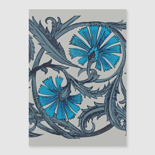  blauw antiek bloemenkunst ambachten rustiek (Voorkant)