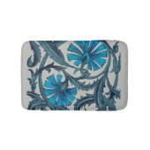  blauw antiek bloemenkunst ambachten rustiek badmat (Voorkant)