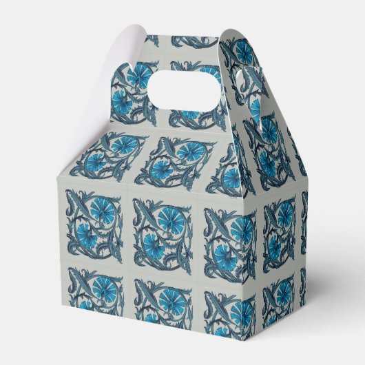 blauw antiek bloemenkunst ambachten rustiek bedankdoosjes (Achterkant)