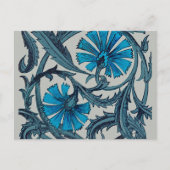  blauw antiek bloemenkunst ambachten rustiek briefkaart (Voorkant)