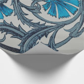 blauw antiek bloemenkunst ambachten rustiek cadeaupapier (Hoek)