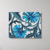 blauw antiek bloemenkunst ambachten rustiek canvas afdruk (Voorkant)