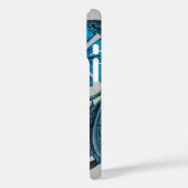  blauw antiek bloemenkunst ambachten rustiek Case-Mate iPhone case (Achterkant / Links)