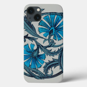  blauw antiek bloemenkunst ambachten rustiek Case-Mate iPhone case