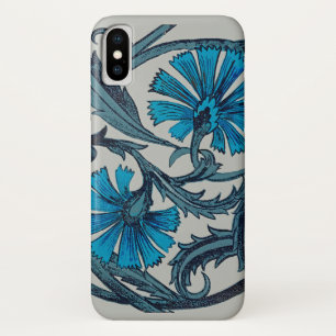  blauw antiek bloemenkunst ambachten rustiek Case-Mate iPhone case