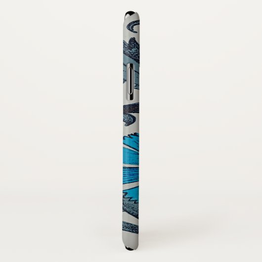  blauw antiek bloemenkunst ambachten rustiek Case-Mate iPhone case (Achterkant / rechts)