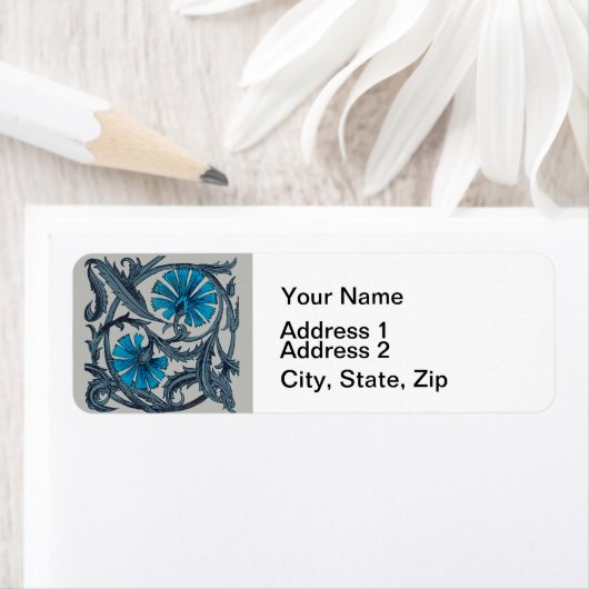  blauw antiek bloemenkunst ambachten rustiek etiket (Insitu)