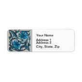  blauw antiek bloemenkunst ambachten rustiek etiket (Voorkant)