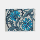  blauw antiek bloemenkunst ambachten rustiek fleece deken (Voorkant (Horizontaal))