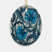 blauw antiek bloemenkunst ambachten rustiek keramisch ornament (Rechts)