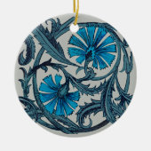 blauw antiek bloemenkunst ambachten rustiek keramisch ornament (Voorkant)
