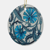 blauw antiek bloemenkunst ambachten rustiek keramisch ornament (Links)