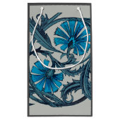 blauw antiek bloemenkunst ambachten rustiek klein cadeauzakje (Achterkant)