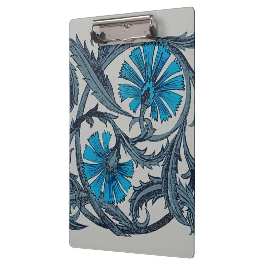  blauw antiek bloemenkunst ambachten rustiek klembord (Links)