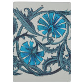  blauw antiek bloemenkunst ambachten rustiek klembord (Achterkant)