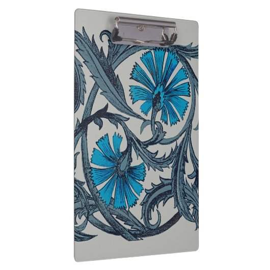  blauw antiek bloemenkunst ambachten rustiek klembord (Rechts)