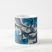 blauw antiek bloemenkunst ambachten rustiek koffiemok (Center)