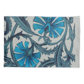  blauw antiek bloemenkunst ambachten rustiek kussensloop (Achterkant)