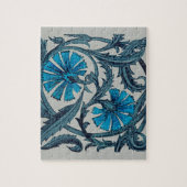 blauw antiek bloemenkunst ambachten rustiek legpuzzel (Verticaal)