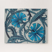 blauw antiek bloemenkunst ambachten rustiek legpuzzel (Horizontaal)