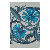 blauw antiek bloemenkunst ambachten rustiek mini klembord (Achterkant)