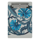  blauw antiek bloemenkunst ambachten rustiek mini klembord (Voorkant)