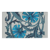  blauw antiek bloemenkunst ambachten rustiek naambadge (Voorkant)