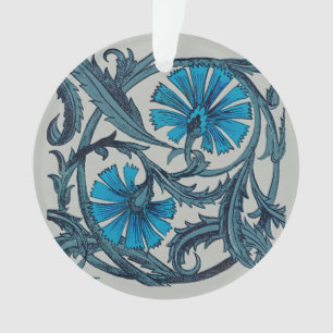  blauw antiek bloemenkunst ambachten rustiek ornament