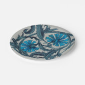  blauw antiek bloemenkunst ambachten rustiek papieren bordje (Gekanteld)