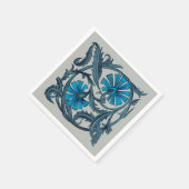  blauw antiek bloemenkunst ambachten rustiek servet (Hoek)