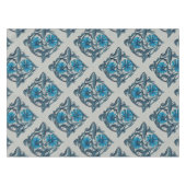 blauw antiek bloemenkunst ambachten rustiek tafelkleed (Voorkant (Horizontaal))