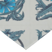  blauw antiek bloemenkunst ambachten rustiek tafelkleed (Gekanteld)