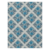  blauw antiek bloemenkunst ambachten rustiek tafelkleed (Voorkant)