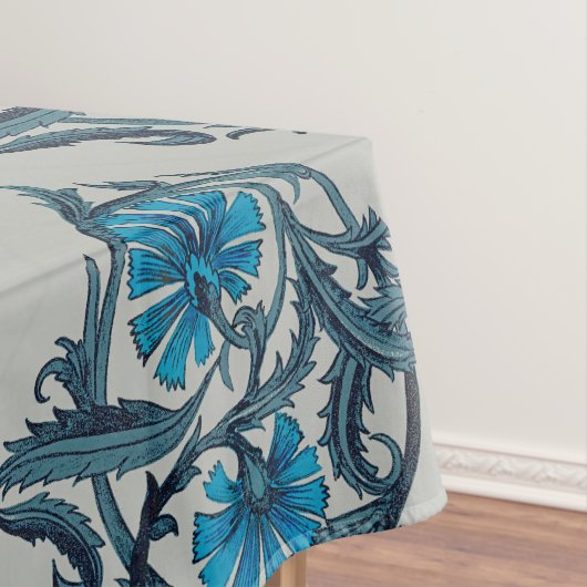 blauw antiek bloemenkunst ambachten rustiek tafelkleed (Voorbeeld)