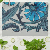  blauw antiek bloemenkunst ambachten rustiek theedoek (Gevouwen)