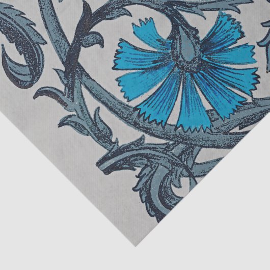 blauw antiek bloemenkunst ambachten rustiek tissuepapier (Detail)