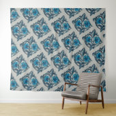  blauw antiek bloemenkunst ambachten rustiek wandkleed (In Situ (horizontaal))