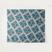  blauw antiek bloemenkunst ambachten rustiek wandkleed (Voorkant (horizontaal))