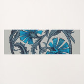  blauw antiek bloemenkunst ambachten rustiek yogamat (Achterkant (horizontaal))