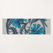  blauw antiek bloemenkunst ambachten rustiek yogamat (Voorkant (horizontaal))