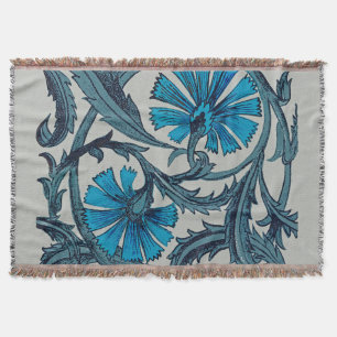 Blauw antiek bloemkunst landelijke tegeldecoratie deken