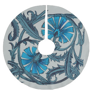 Blauw antiek bloemkunst landelijke tegeldecoratie kerstboom rok