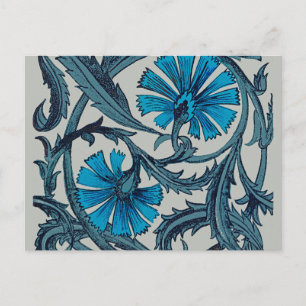 Blauw antiek bloemkunst roestig tegeldecor briefkaart