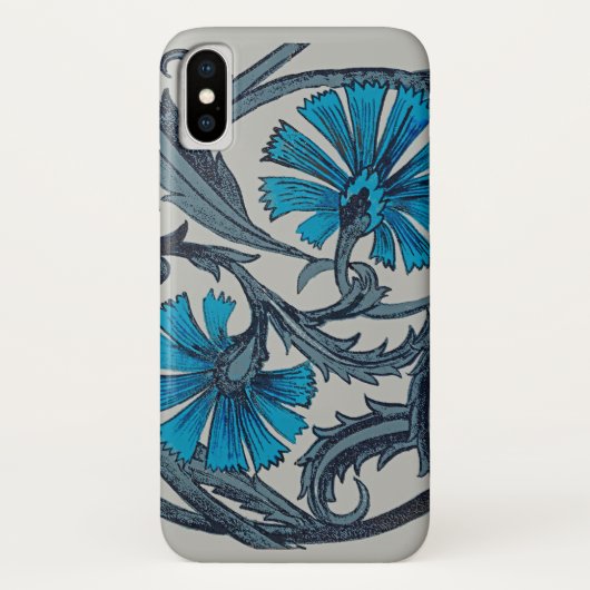Blauw antiek bloemkunst roestig tegeldecor Case-Mate iPhone case (Achterkant)