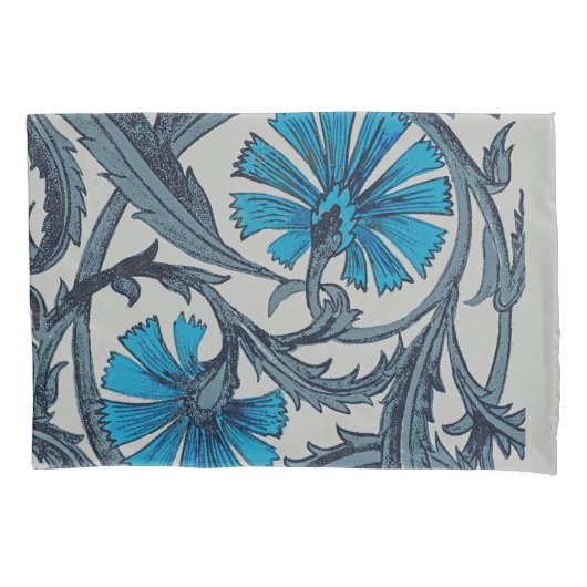 Blauw antiek bloemkunst roestig tegeldecor kussensloop (Voorkant)