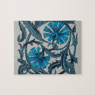 Blauw antiek bloemkunst roestig tegeldecor legpuzzel