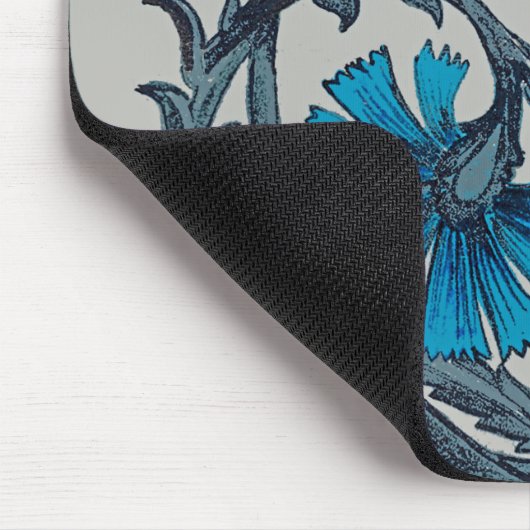  blauw antiek bloemontwerp voor grafische doeleind muismat (Hoek)