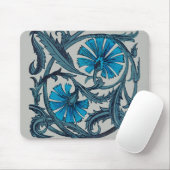 blauw antiek bloemontwerp voor grafische doeleind muismat (Met muis)