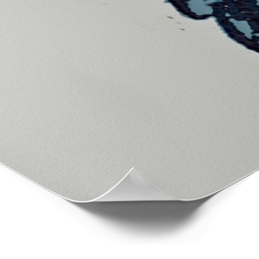 blauw antiek bloemontwerp voor grafische doeleind poster (Hoek)