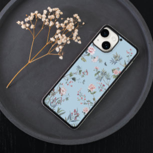 Blauw antiek bloempatroon Case-Mate iPhone 14 hoesje